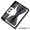 Conjunto de 3 Peças Gravata Borboleta Lenço de Bolso Masculino Caixa de Presente Decoração de Camisa para Casamento Banquete Gravata Borboleta Flor de Gravata Fabricante