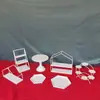 Soporte de Exhibición de Mesa de Postres Estilo Europeo Blanco Hierro Forjado Soporte para Pasteles Estante para Pasteles de Té de la Tarde Mesa de Exhibición para Comida Fría y Pausa para el Té
