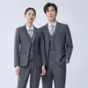 Traje Formal de Invierno Grueso Negro para Hombre y Mujer, Mismo Estilo, Traje de Negocios Formal, Traje de Trabajo para Banco