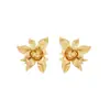 Pendientes de Flor de Aleación Tridimensional Exagerada de Lujo Ligero de Moda para Mujer Estilo Versátil Retro Personalidad al por Mayor