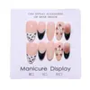 T932 Estampado de Leopardo Flor Fresca Corto Almendra Puntiagudo Pedrería Nude Negro Leopardo Francés Pintado a Mano Orquídea 3D Uñas Postizas Suave
