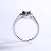 Anillo de Plata de Ley S925 con Moissanita Anillo Calado en Forma de Corazón para Mujer Anillo de un Quilate Incrustado con Diamantes de Colores