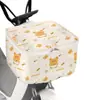 Bolsa forro para cesta a prueba de lluvia de bicicleta eléctrica, con forma tridimensional, gran capacidad, bolsa de almacenamiento de dibujos animados impermeable para cesta delantera