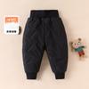 Calças quentes infantis de inverno para meninos e meninas, três camadas, acolchoadas, forradas com lã, calças grossas