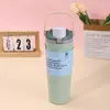 Vaso térmico transfronterizo estilo Owala, acero inoxidable 304, botella de agua deportiva portátil, vaso para beber de doble uso