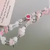 Funda para Teléfono Móvil Correa Hermosa Chica Correa Arcoíris Ins Plata Blanco Perla Oso Muñeca Celebridad de Internet Colgante Joyería Pulsera Universal