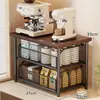 Estante de Almacenamiento de Escritorio al Lado de la Cafetera, Portavasos Deslizante de Múltiples Niveles, Estante de Almacenamiento para Bolsitas de Té y Tazas de Té, Estante Organizador