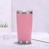 Vaso Amazon transfronterizo de 20 oz de acero inoxidable de doble capa para coche, vaso para helado, vaso para café para llevar, vaso portátil con pajilla