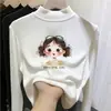 Roupa térmica infantil com forro de fleece, estilo outono e inverno, camiseta casual da moda de manga comprida com gola alta, perfeita para usar em camadas