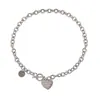 Celebridad de Internet Acero de Titanio Collar Corto de Amor para Mujer Acero Inoxidable Corazón de Melocotón Letra Cadena para Clavícula Ins Tie Didi Accesorios Hip-Hop