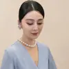 Colar de Pérolas Dupla Camada Estilo Palácio Retrô ~ Colar Choker Corrente de Clavícula Estilo Hong Kong Ins de Alta Qualidade e Versátil