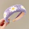 Diadema de punto estilo retro americano de ala ancha, de alta gama, adecuada para frentes amplias, a la moda, versátil para uso diario y para ir al trabajo, pinza para el pelo y accesorio para el cabello