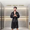 Elegante Bata de Dormir de Seda para Hombre, Kimono de Verano Delgado de Manga Larga, Ligera, Talla Grande, Suave y Transpirable para Dormir en Casa