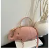 Bolso pequeño nuevo con forma de elefante tridimensional para mujer, bolso de mano de animal lindo, bolso de hombro y cruzado único, transfronterizo