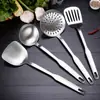 Espátula de acero inoxidable, colador, cuchara para sopa, juego de cuatro piezas, pala para saltear casera, pala para freír, utensilios de cocina, venta directa de fábrica