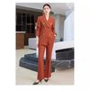Terno de Micro-calças Roxo terno Outono Arte Teste Apresentador de Transmissão Vestido Formal Temperamento Feminino Jaqueta de Terno Pequeno Roupa Profissional