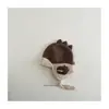 Gorro de Invierno Súper Lindo de Dibujos Animados de Dinosaurio con Protección para los Oídos para Niños y Niñas Gorro de Lana Tejido con Cordones para Mantener Caliente y Proteger del Viento