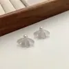 Brincos de Pérola Rosa Manta Pétala Escovada Estilo Chinês Novo Agulha de Prata 925 para Mulheres, Brincos Elegantes de Nicho de Luxo Leve