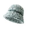 Chapéu de Pescador Pelúcia Feminino Outono Inverno Novo Chapéu de Lã Tricô Grosso Moda Rosto Chapéu Bacia Pequena À Prova de Frio Quente para Exterior