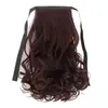 Peluca de coleta para mujer con cabello largo y rizado, estilo de cordones, ondas grandes realistas, longitud media a larga, coleta en forma de pera