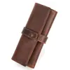 Bolsa de Almacenamiento para Reloj Mecánico de Dos Piezas de Cuero Retro Crazy Horse con Hebilla de Moda y Correa de Cuero Genuino para Montar en Reloj