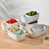 Caixa de Armazenamento de Lanche de Sementes de Girassol para Pessoa Preguiçosa, Prato de Frutas Multifuncional de Grau Alimentício para Sala de Estar, Cozinha, Cesto de Drenagem Dupla Camada para Lavar Arroz e Frutas