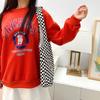 Chaleco de Cuadros Blanco y Negro Bolso de Hombro Nuevo Bolso Chaleco de Lona Estilo Han Feng ins Estudiante Bolso de Hombro Portátil