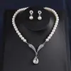 Collar de Perlas Personalizado Estilo Coreano Venta al por Mayor Set de Pendientes de Moda Galvanizados en Aleación Accesorios de Novia Cadena para Suéter para Mujer