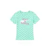 Camiseta de Manga Corta con Estampado de Letras de Lunares Estilo Americano para Mujer, Nuevo Top Casual Ajustado para el Verano 2026
