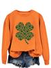 Moda europea y americana estampado de trébol casual cuello redondo suéter de mujer eBay estación independiente nueva camiseta de manga larga ropa interior