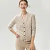 Cardigan de Punto Trenzado de Cachemira Engrosada y Seda de Morera para Otoño e Invierno, Prendas de Abrigo Sueltas Versátiles para Mujer, Suéter Delgado para Superponer