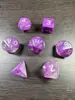 Conjunto de Dados Poliédricos D&D com Padrão de Mármore, Cores Misturadas, Transparente, D4D6D8D10D12D20 Lados, Tabuleiro Coc, Conjunto de Sete Peças