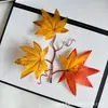 Folhas Simuladas com Cores Ricas, Novas Folhas de Bordo para Fotografia, Adereços de Decoração para Casamentos ao Ar Livre, Artesanato Atacado de Folhas Artificiais