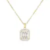 Collar con colgante clásico cuadrado hueco transfronterizo europeo y americano, joyería elegante de lujo versátil