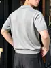 Directo de fábrica, camisa de punto casual para hombre estilo coreano, color sólido, primavera-verano 2026, corte holgado, versátil, para pareja, cuello de solapa, manga corta