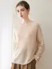 Cashmere de Seda 2026 Outono/Inverno Novo Suéter de Tricô Básico Feminino Solto de Um Ombro Cor Sólida Ombro Caído