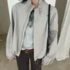 Moda de alta gama para mujer de Dongdaemun, Corea, nueva colección de otoño, chaqueta simple de color liso con cuello alto estilo coreano, abrigo corto