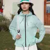 6601 Roupas de Proteção Solar Femininas Proteção UV Verão Sensação de Gelo Respirável Compactável para Exterior Roupa Fina de Proteção Solar Jaqueta Esportiva