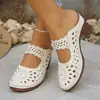 Sandalias de verano 2026 de tacón alto con punta abierta, diseño calado, estilo europeo y americano, talla grande, nuevas sandalias de tacón grueso para mujer
