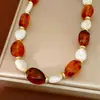 Collar de Abalorios Ovalados Geométricos de Acrílico, Cadena para Clavícula de Lujo Ligero de Nicho, Juego de Joyería Personalizada Estilo Europeo y Americano al por Mayor