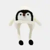 Gorro de Invierno y Otoño para Bebé Estilo Dibujos Animados Pingüino Engrosado Gorro de Invierno para Niños Protección para Orejas Cálido Gorro Pullover para Hombres y Mujeres