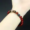 Pulseira de Areia de Cristal com Contas de Vidro Cor de Cinza Design DIY, Pulseira Unissex com Carimbo Dourado dos Cinco Elementos para Ano de Nascimento