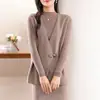 Chaleco Nuevo de Lana Nueva con Hebilla de Estilo Chino Chaleco para Mujer Cuello en V Hebilla de Mariposa Cárdigan Chaleco Otoño e Invierno Suéter sin Mangas