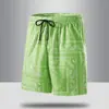 Shorts de Praia Masculino de Verão Coloridos da Moda, Soltos, com Estampa Paisley, Shorts de Secagem Rápida para Homens, Casual de Verão, Caimento Solto