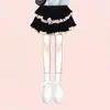 2026 Moda Verão Feminina Estilo Academia Moda Coreana Azul Manga Curta Doce Versátil Renda Conjunto de Saia Bolo