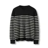 Hong Kong y American Apparel/Colección Otoño 2026~Lavable a Máquina~Suéter de Punto Rayado de Lana Fina para Mujer 238