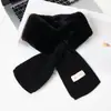Cachecol feminino inverno estilo coreano moderno versátil quente imitação de pelo de coelho Rex pelúcia tricotada proteção cruzada para o pescoço pequeno lenço primavera e outono