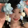 Brillo NavideñoAretes de Borla Flor Amarilla Súper de Hada, Aretes Exagerados Estilo Vacaciones en la Playa