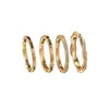 Anillo Sencillo Estilo Retro Minimalista de Venta Caliente Transfronteriza para Mujer, Anillo con Incrustaciones de Diamantes en Cobre Estilo Celebridad de Internet de Moda