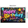 Série exclusiva de fundos para festa de aniversário da Temu, com estampas de alta definição de designs neon e de desenhos animados para decorações festivas
